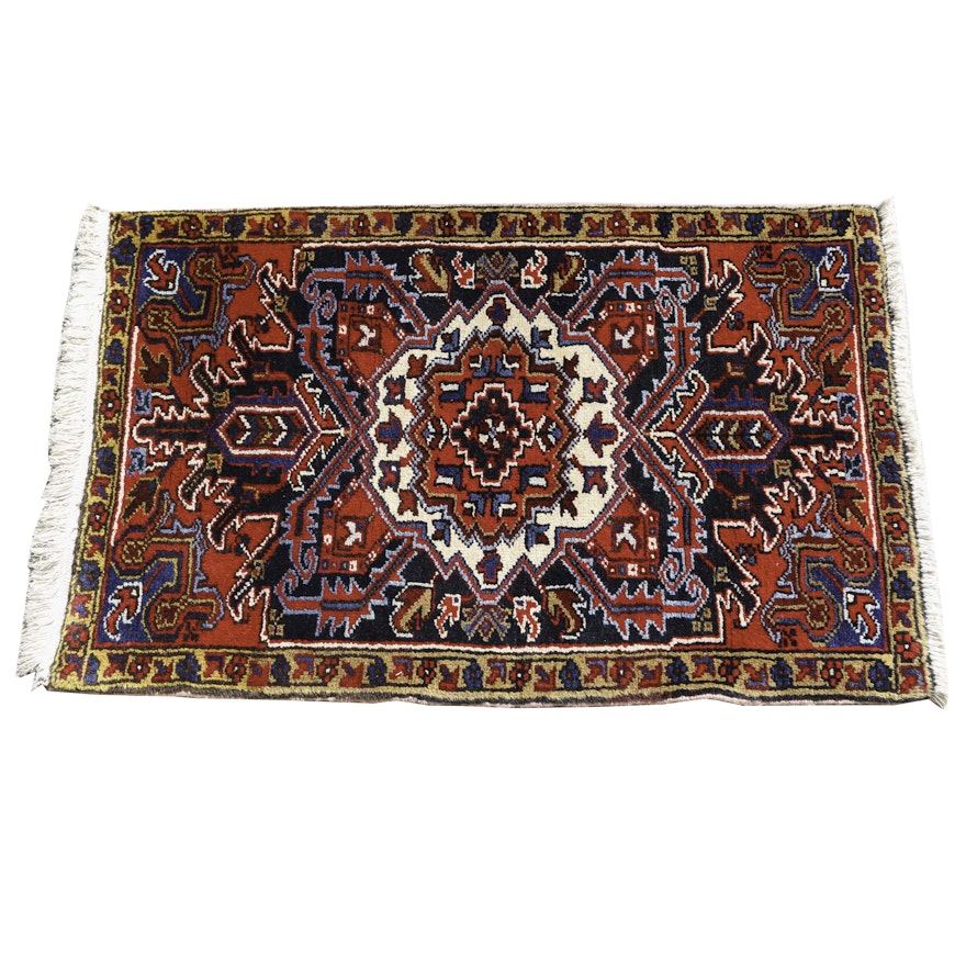 Hand-Knotted Heriz Wool Rug