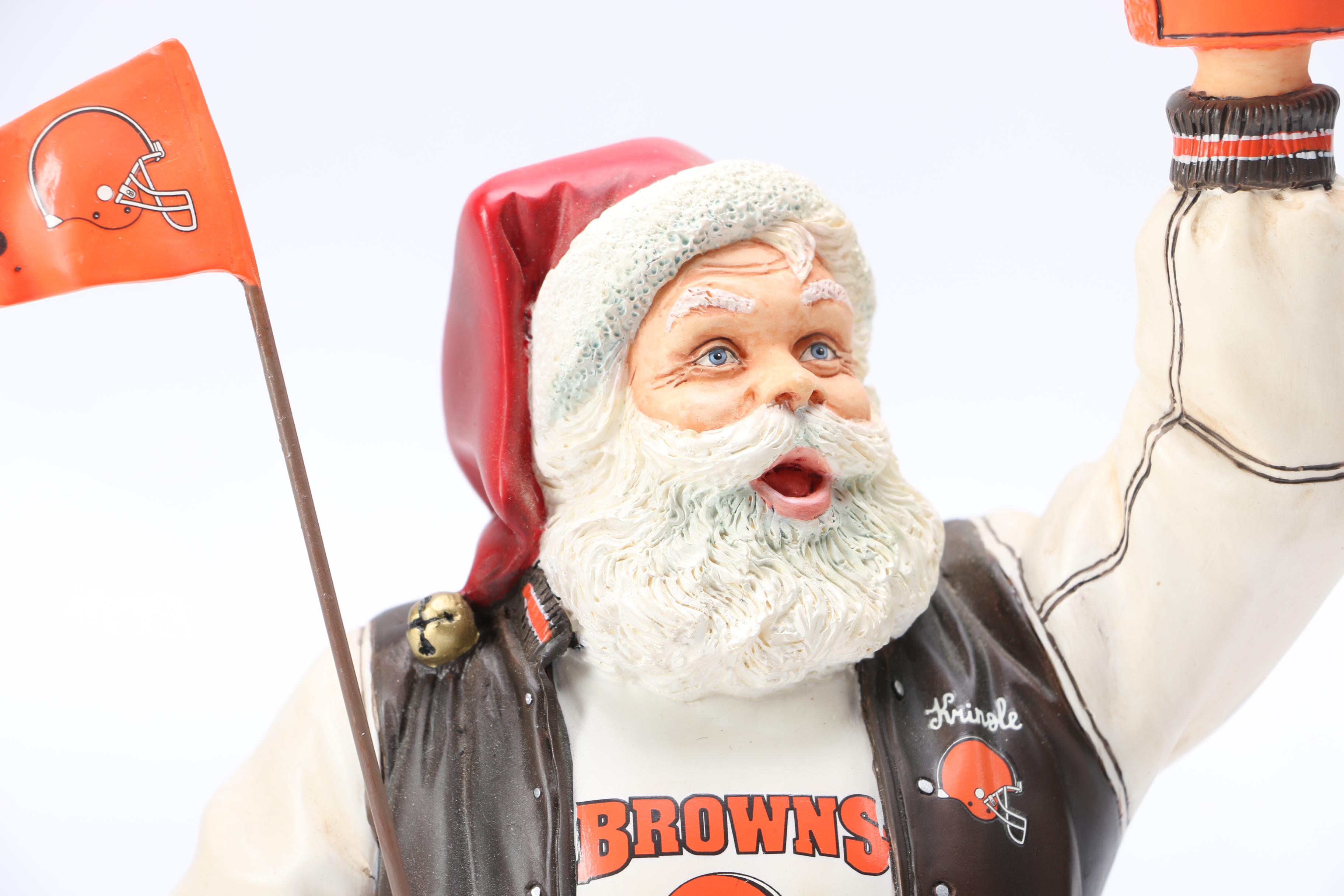 Danbury Mint Cleveland Browns Santa Figurine