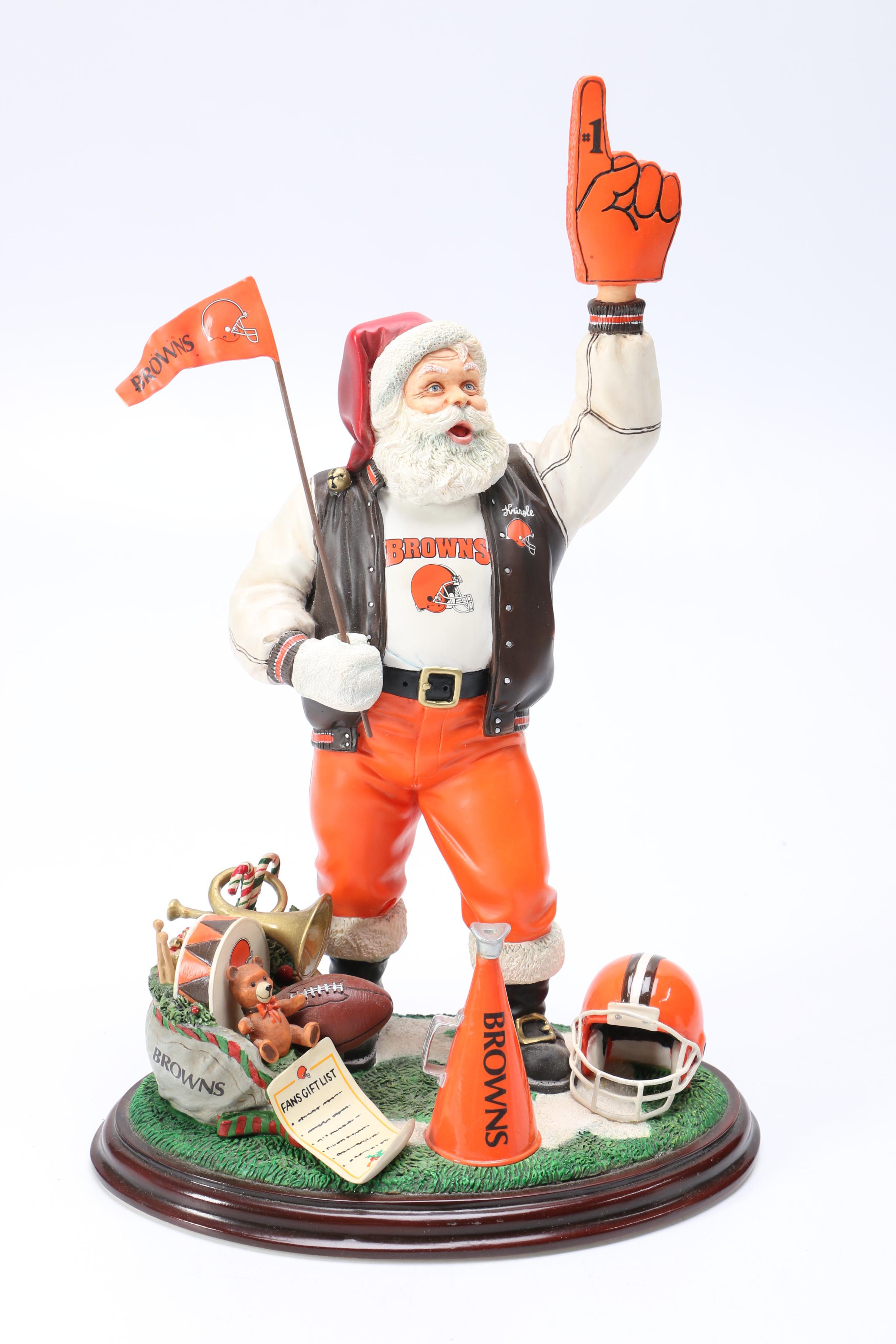Danbury Mint Cleveland Browns Santa Figurine