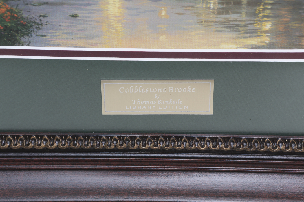 Thomas Kinkade Offset Lithograph "Cobblestone Brooke"