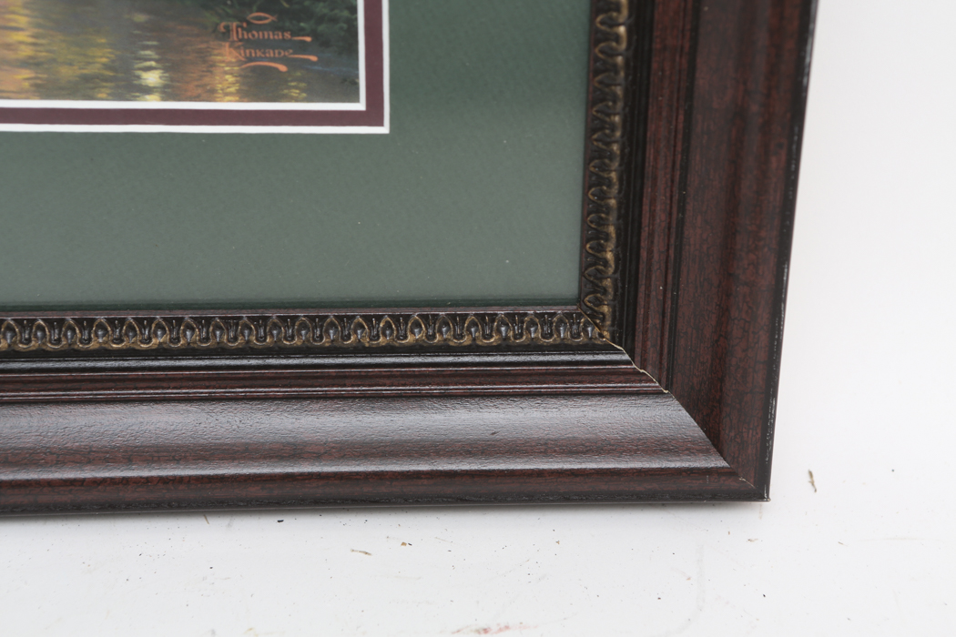 Thomas Kinkade Offset Lithograph "Cobblestone Brooke"