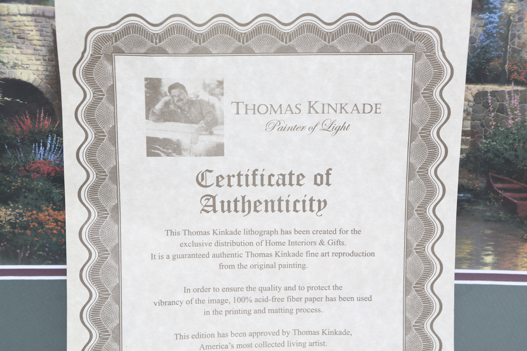 Thomas Kinkade Offset Lithograph "Cobblestone Brooke"