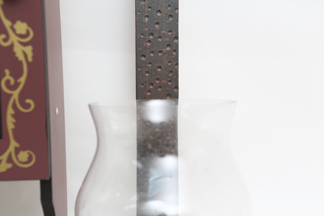 Painted Rooster Cabinet and Candle Wall Sconce