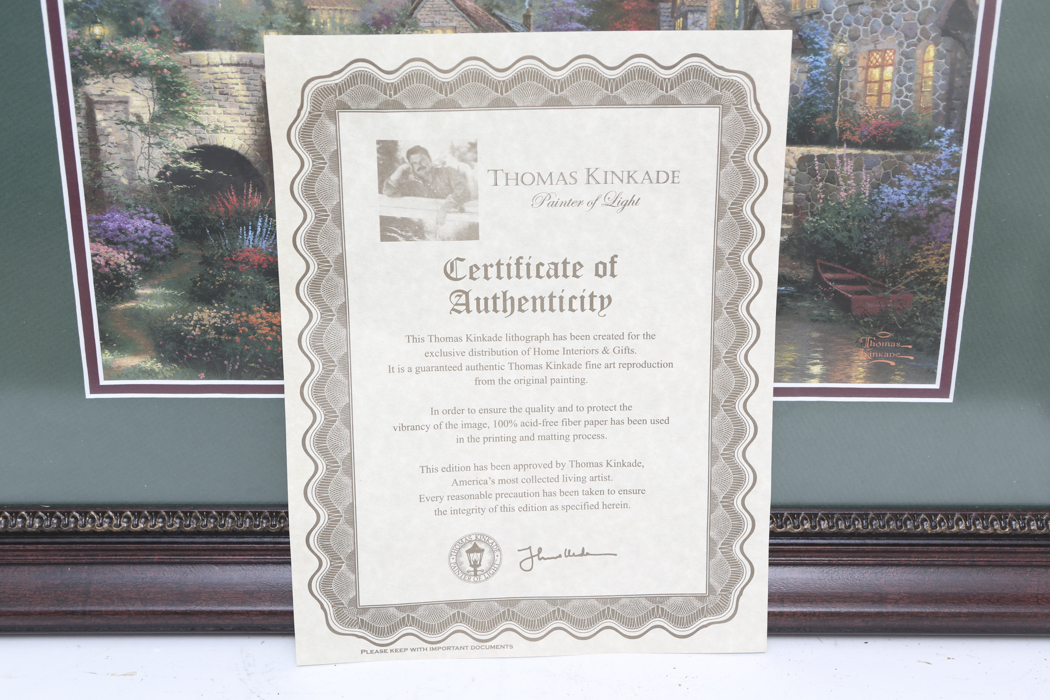 Thomas Kinkade Offset Lithograph "Cobblestone Brooke"