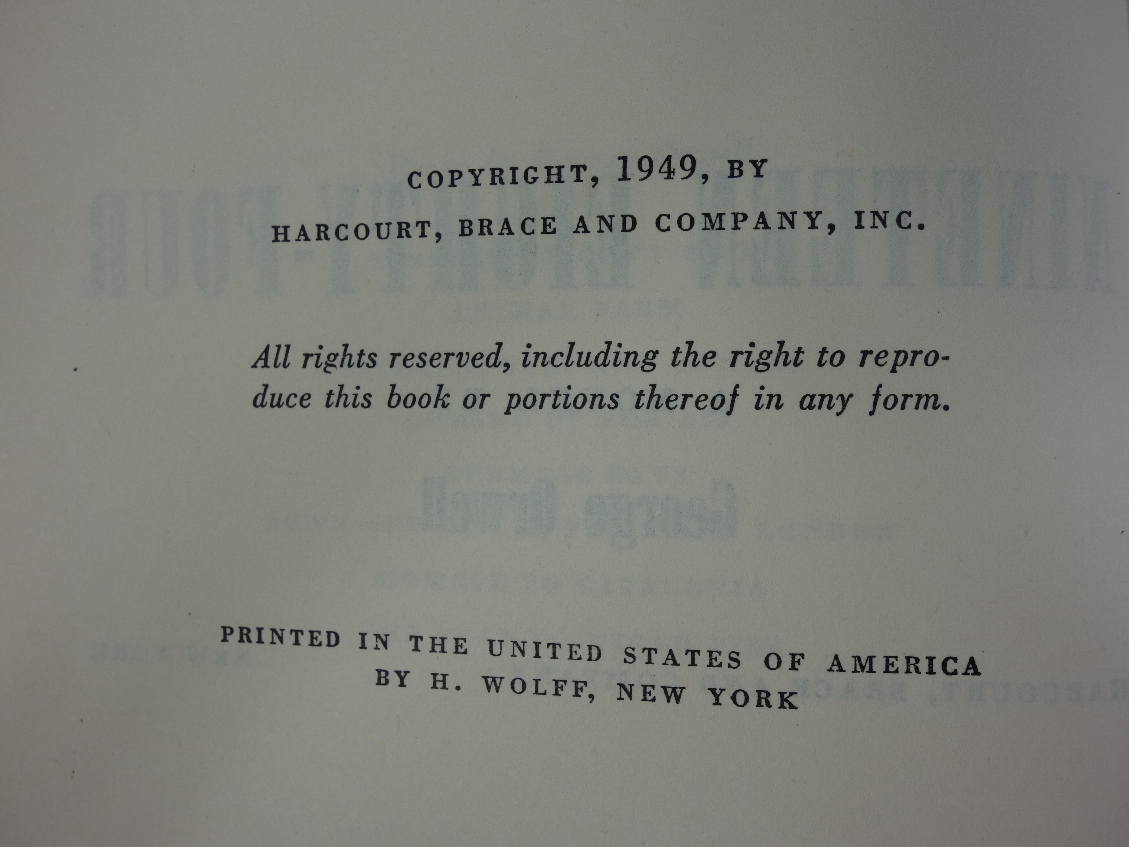 1984 Book Club Edition of "Nineteen Eighty-Four" by George Orwell