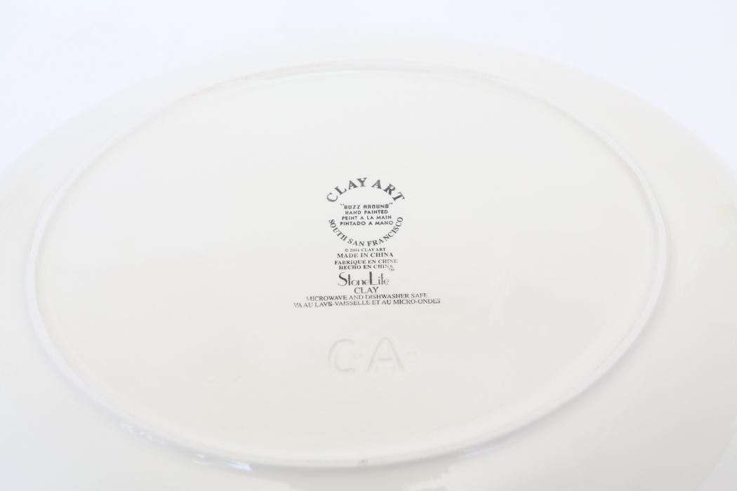 Two Piece Chip and Dip Plate and Yellow Flower Juice Glasses