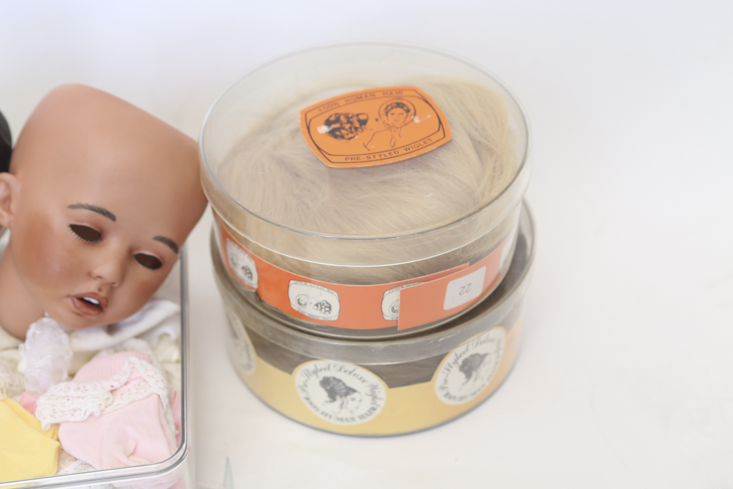 Collection of Dolll Parts and Wigs