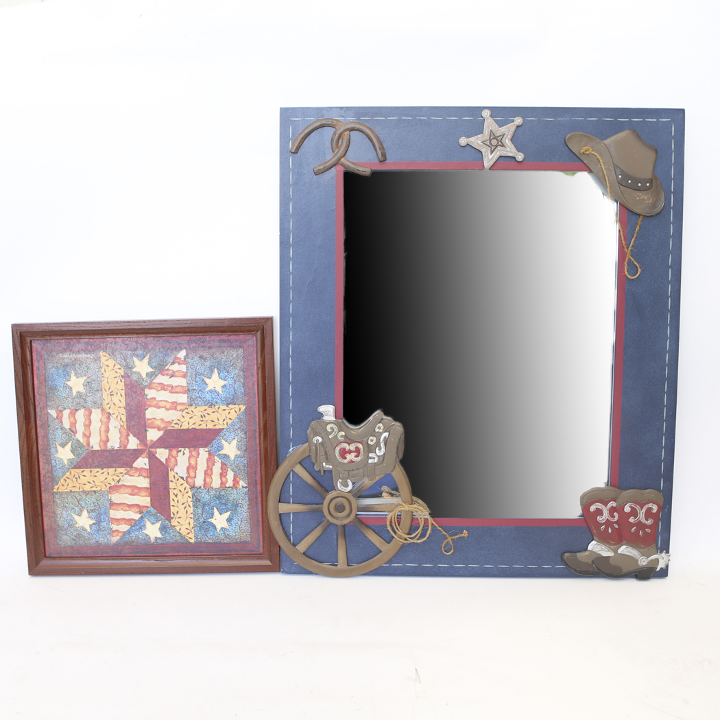 Western Themed Wall Mirror by Home Interiors Kids and Don Easterwood Print