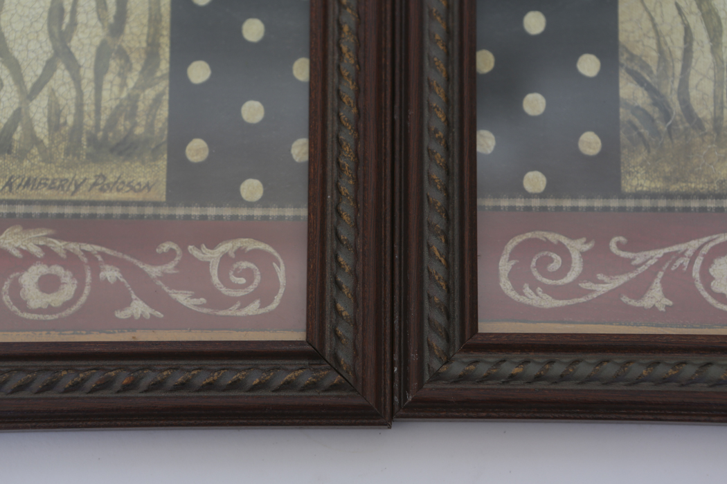 Pair of Rooster Prints by Home Interiors