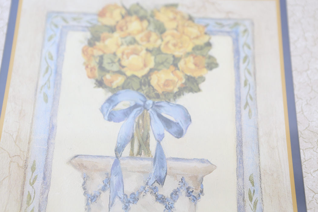 Pair of Yellow Flower Bouquet Prints by Barbara Mock