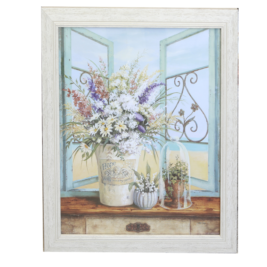 Framed Floral Lithograph
