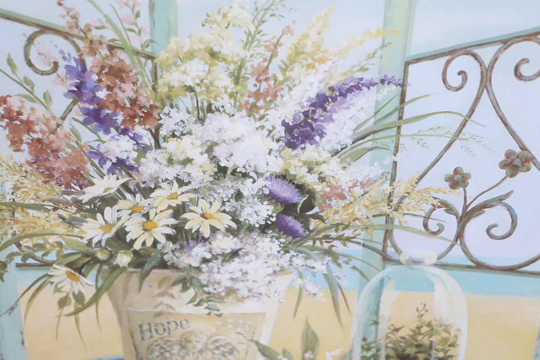 Framed Floral Lithograph