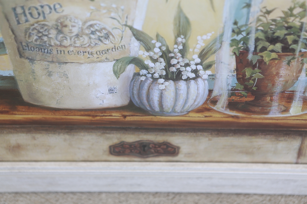 Framed Floral Lithograph