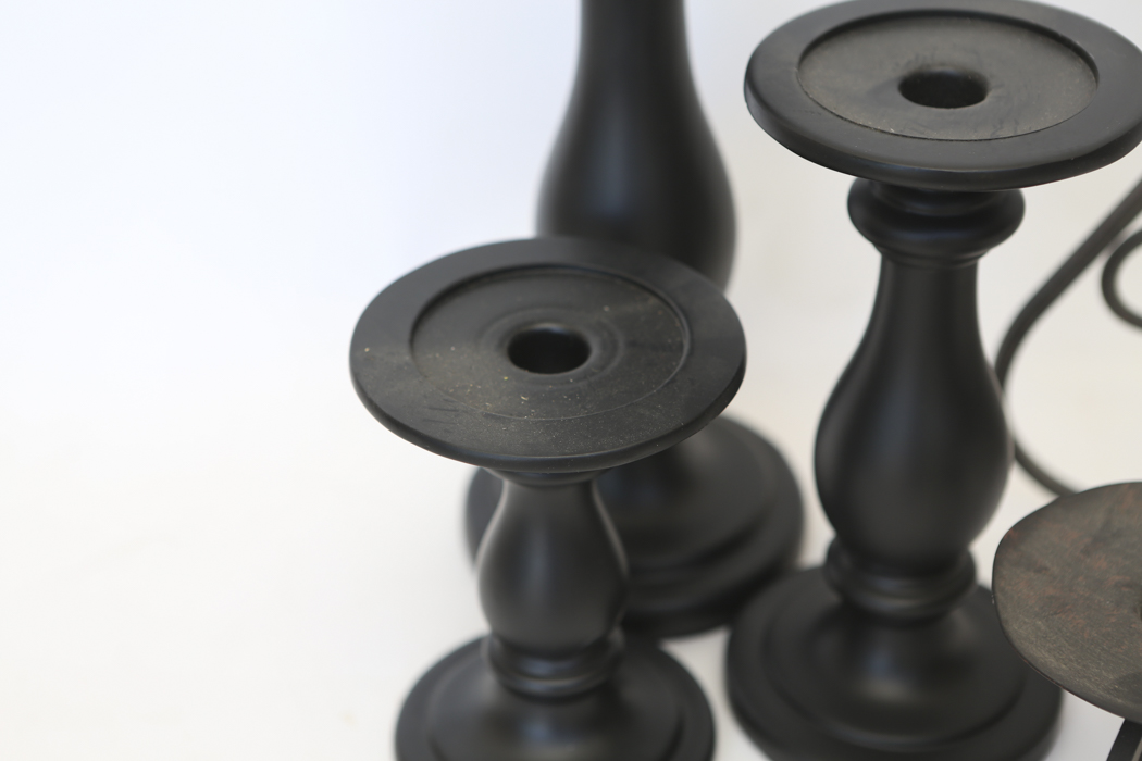 Grouping of Metal and Resin Candle Holders