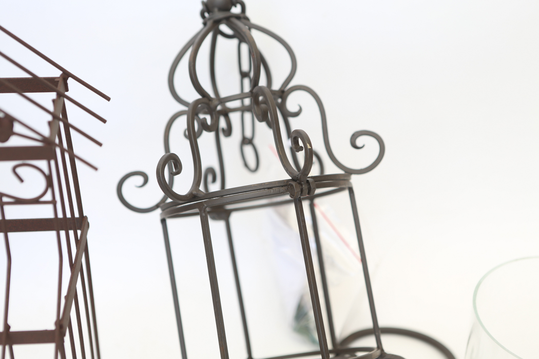 Selection of Hanging Metal and Wood Lanterns