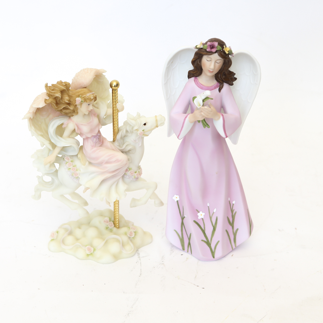 Porceain Angel and Serpahim "Heavenly Dreams"