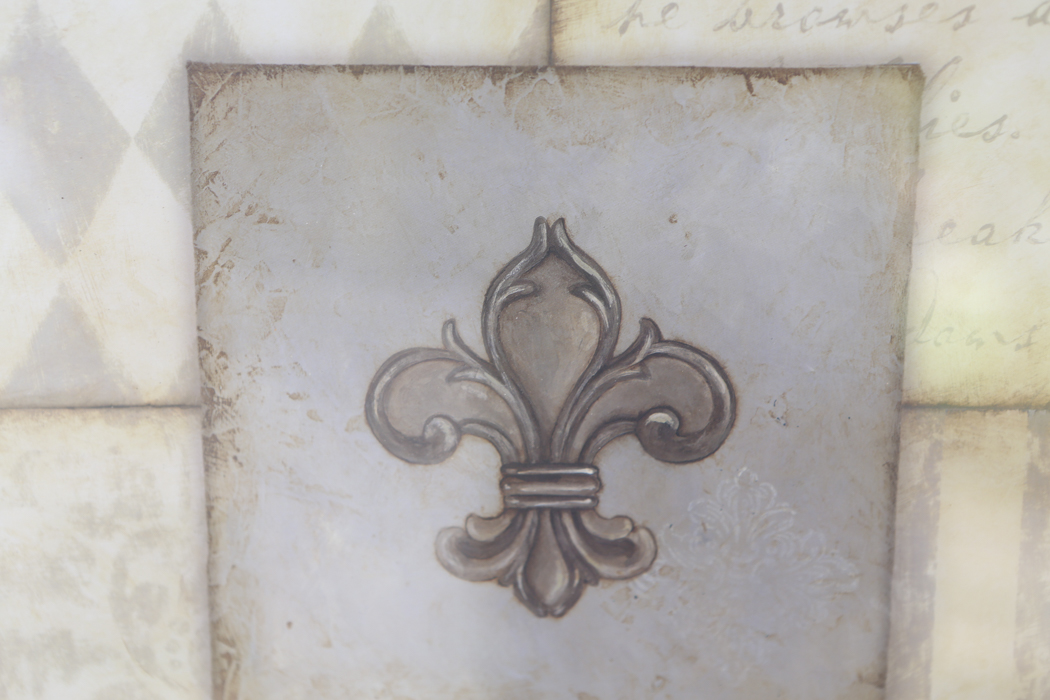 Pair of Canvas Prints and Framed Fleur de Lis