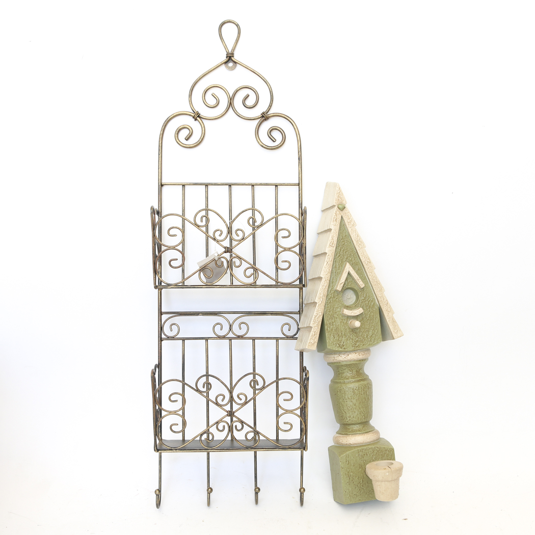 Metal Letter Holder and Bird House