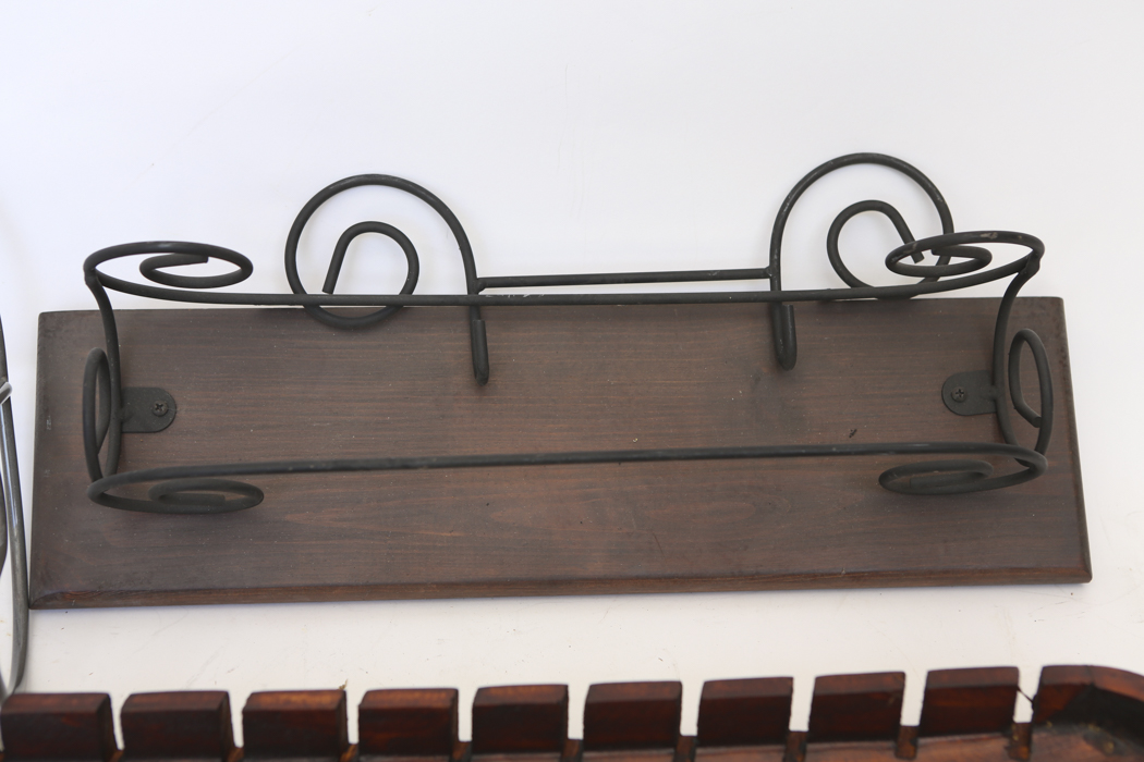 Set of Wooden and Metal Home Decor