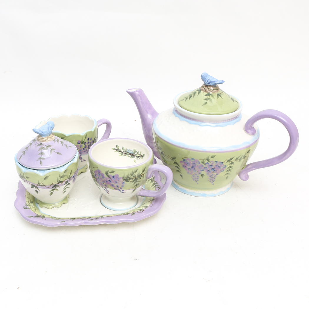 Wisteria Collection Tea Pot and Snack Tray
