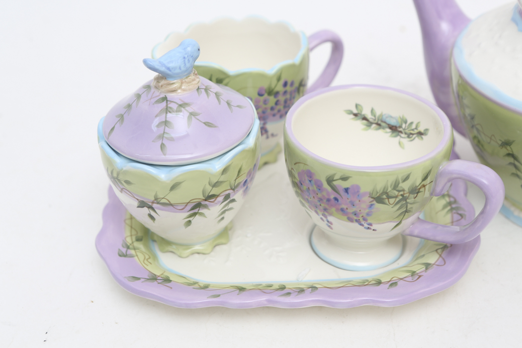 Wisteria Collection Tea Pot and Snack Tray
