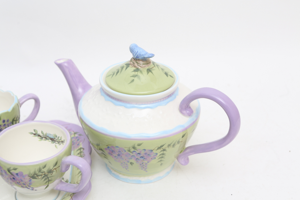 Wisteria Collection Tea Pot and Snack Tray