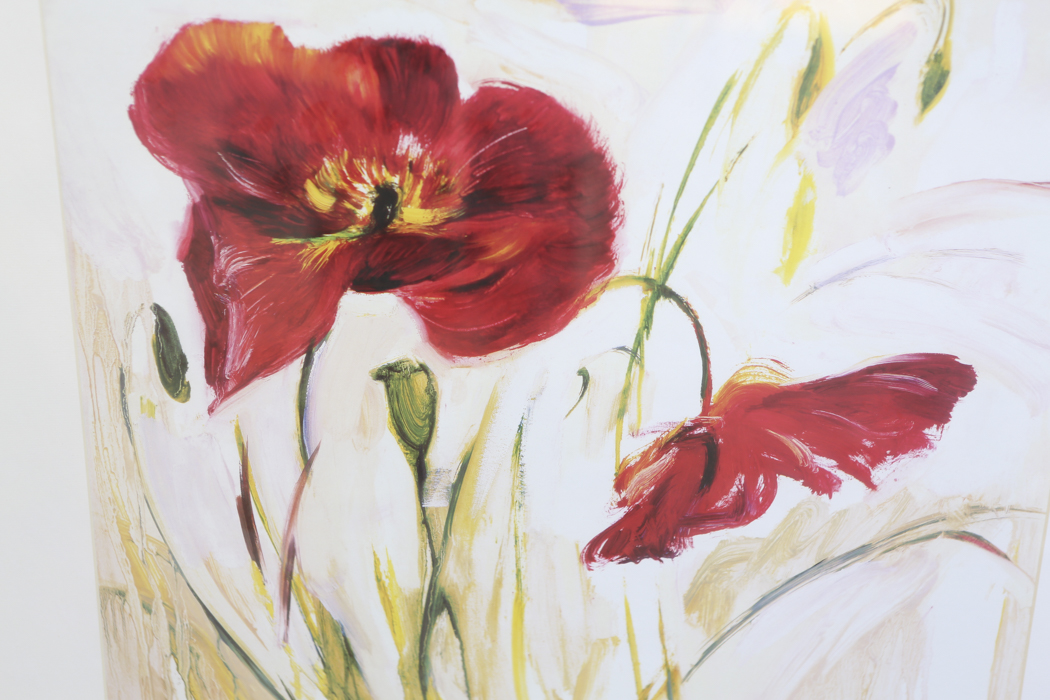 Pair of Crimson Flower Prints