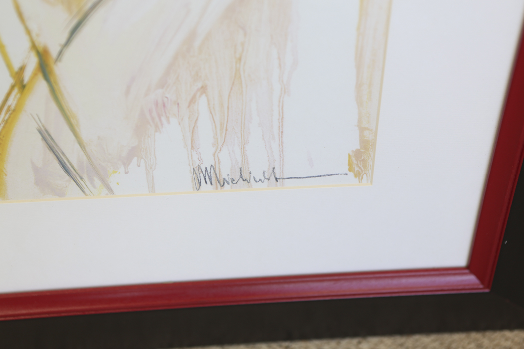 Pair of Crimson Flower Prints