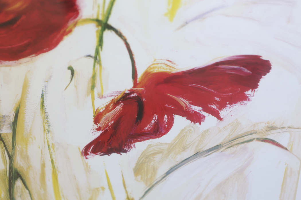 Pair of Crimson Flower Prints