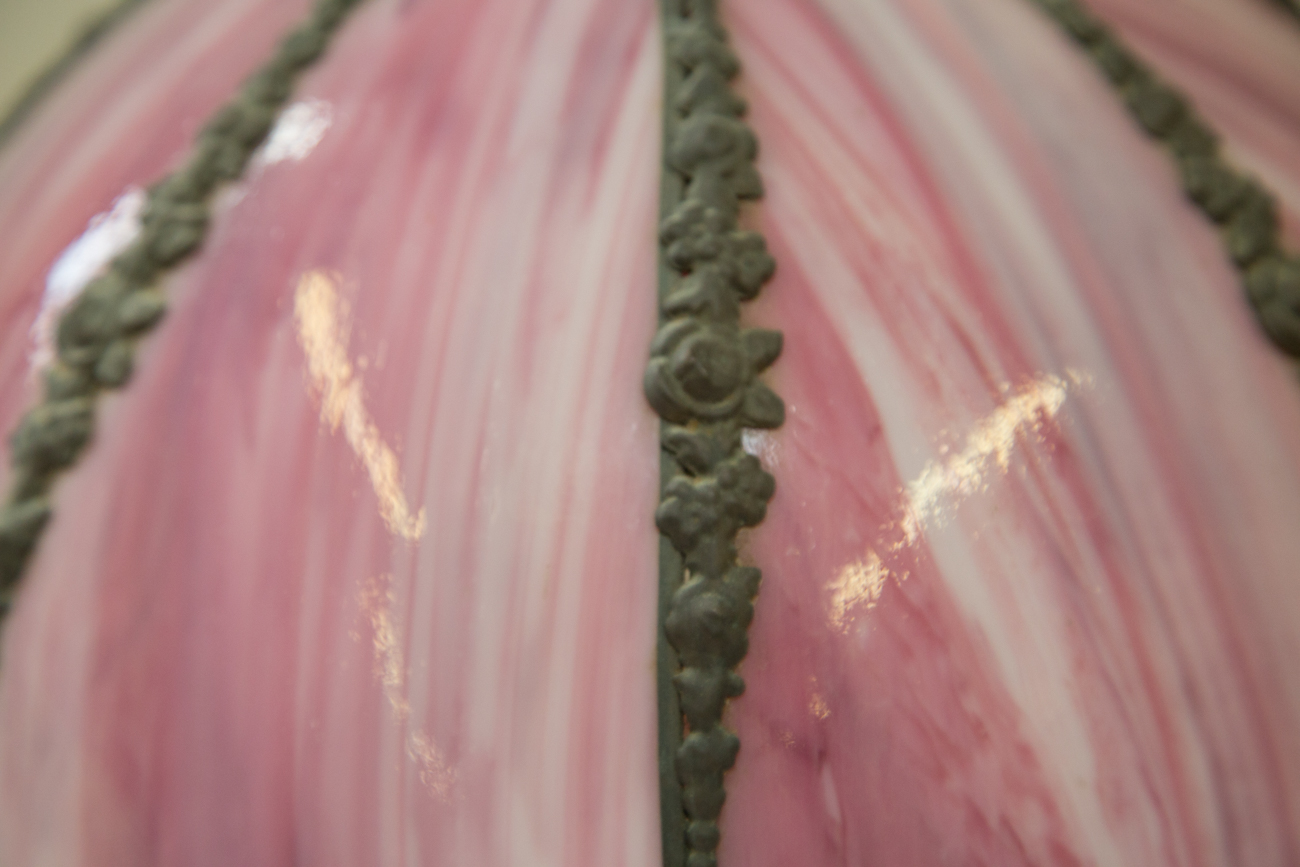Floral Inspired Pink Slag Glass Lamp Shade