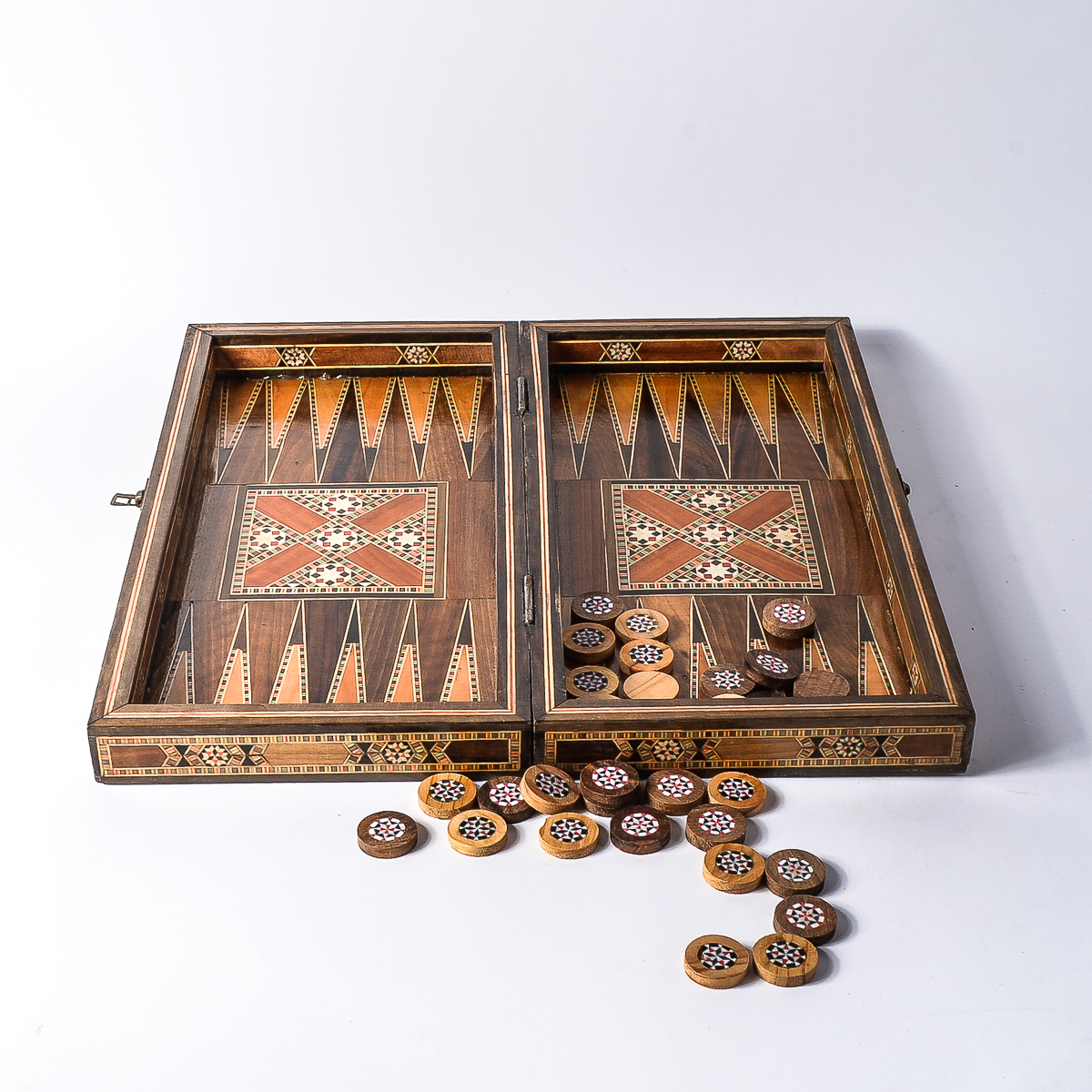 Damascus Marquetry Game Board with Mother of Pearl