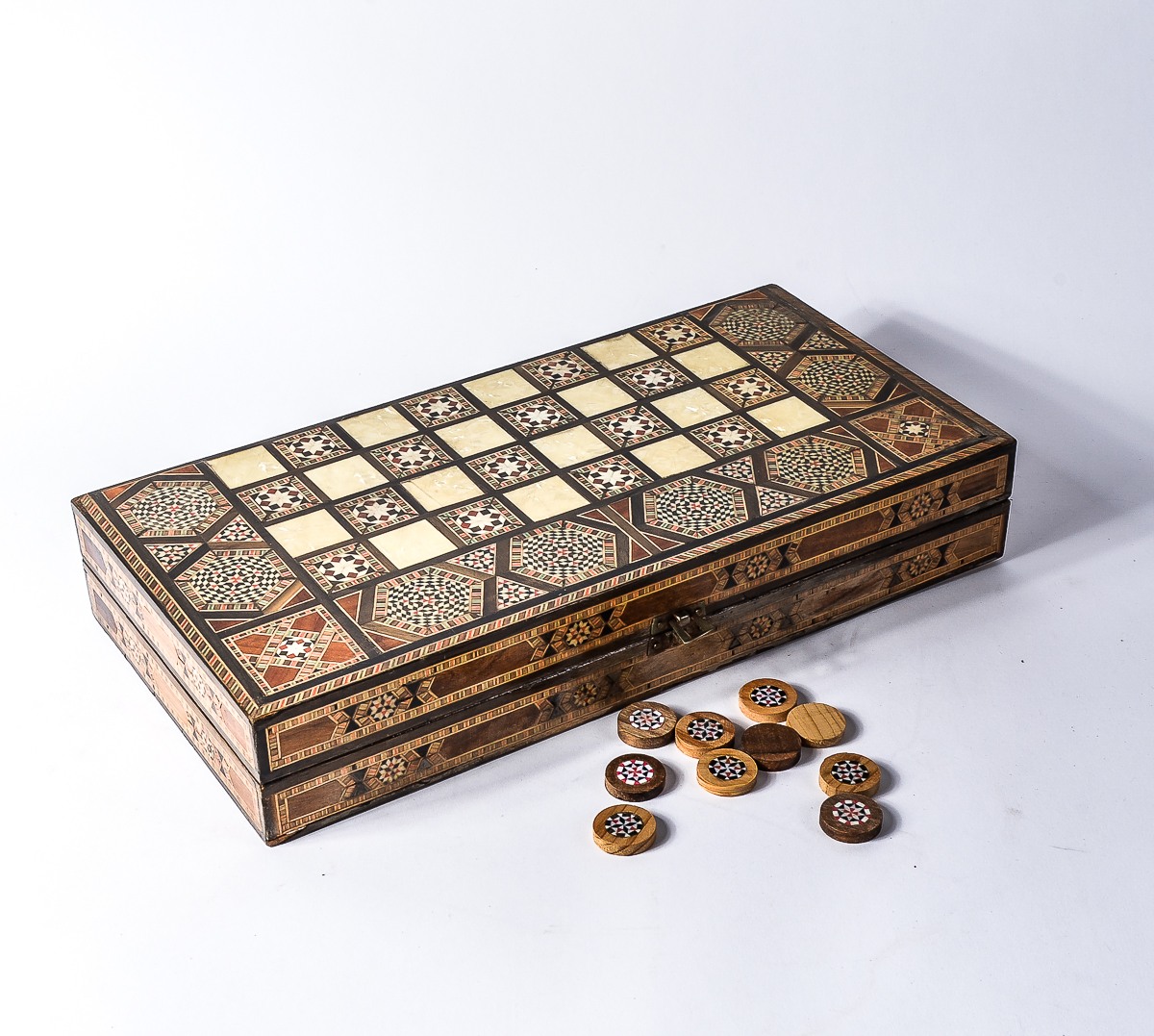 Damascus Marquetry Game Board with Mother of Pearl