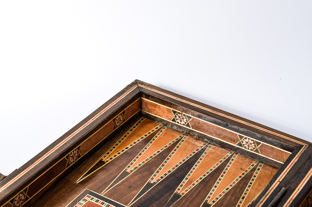 Damascus Marquetry Game Board with Mother of Pearl