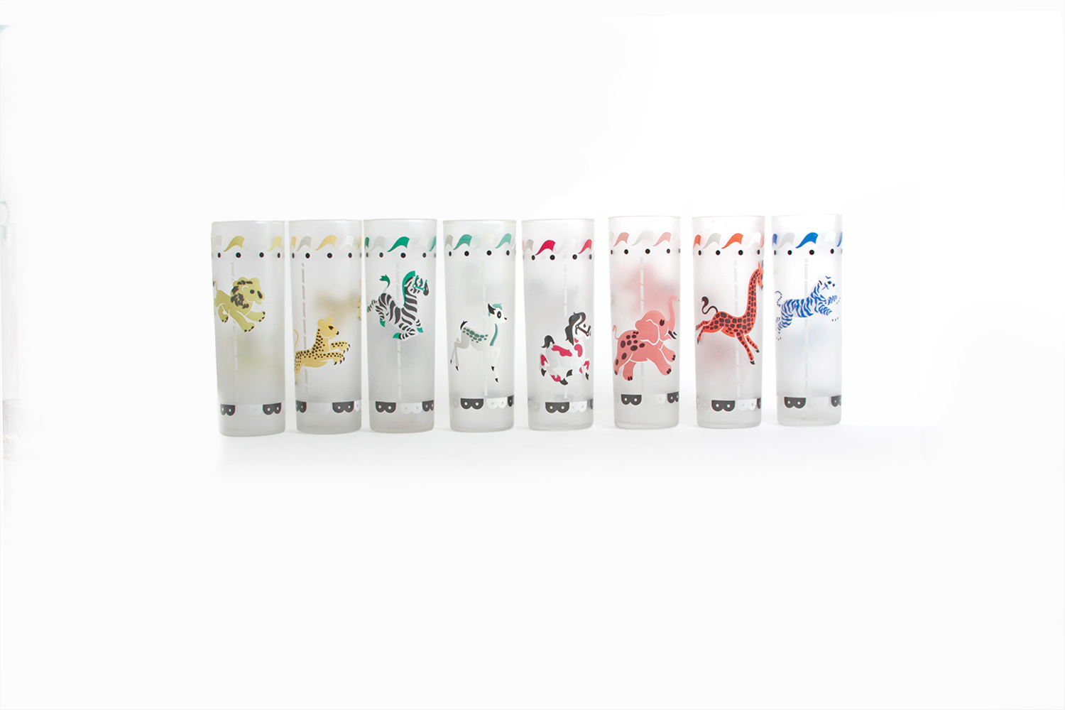 Libbey "Carousel" Frosted Iced Tea Glasses