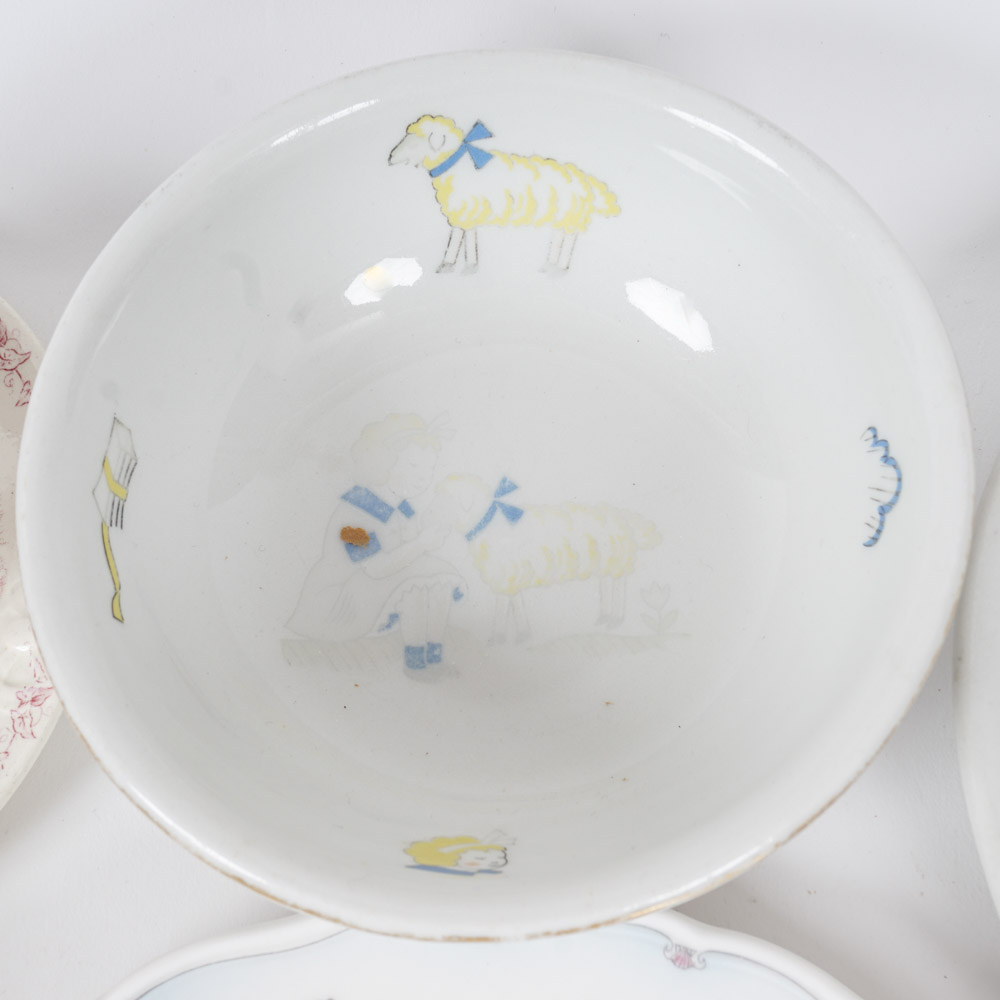 Variety of Vintage Children's Dishes