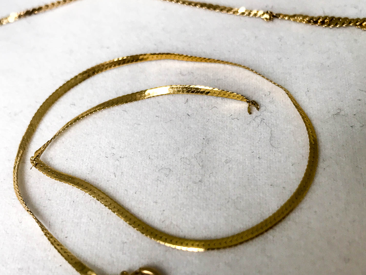 14K Scrap Bracelet And Kinked Necklace