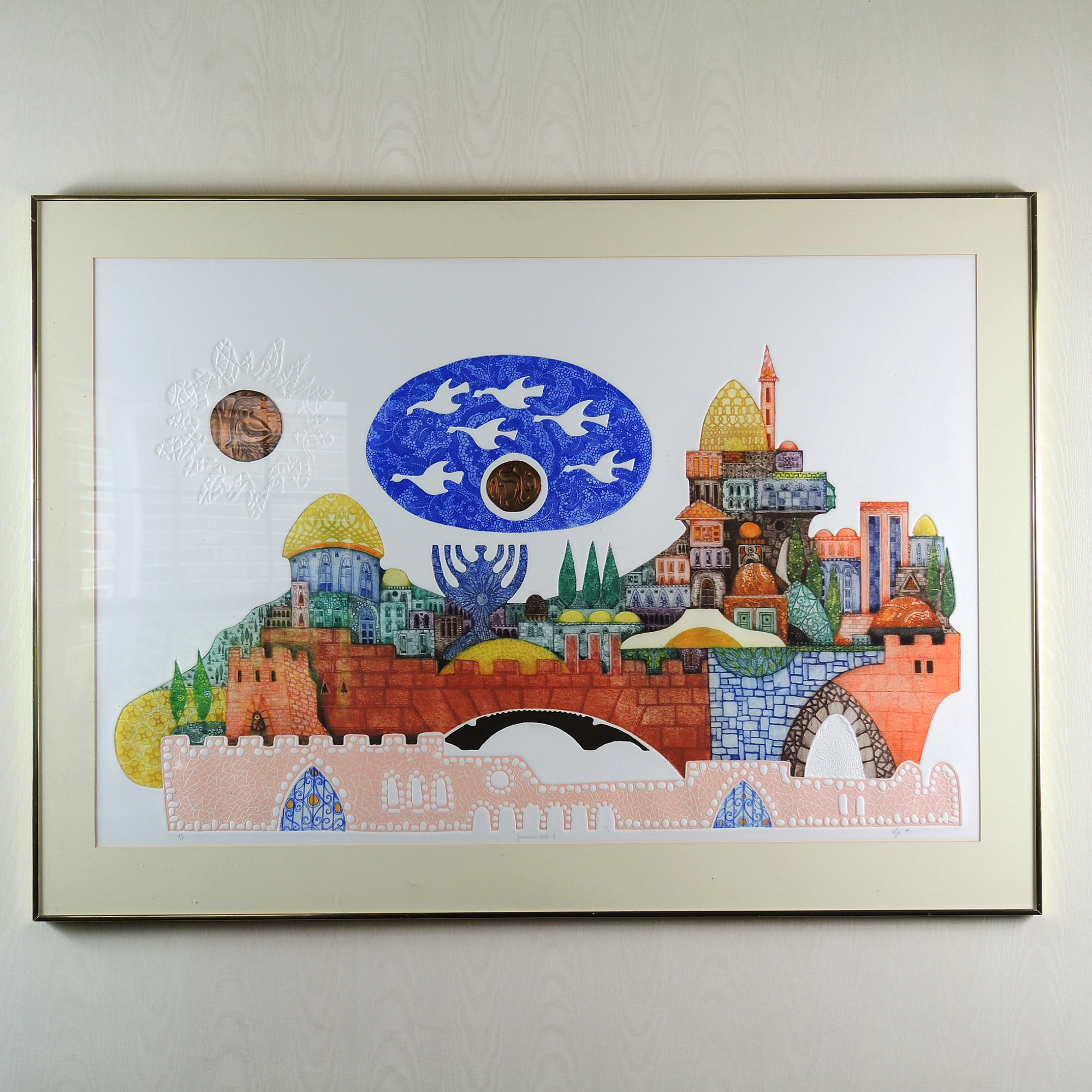 Amram Ebgi Artist Proof Etching "Jerusalem Gate II"