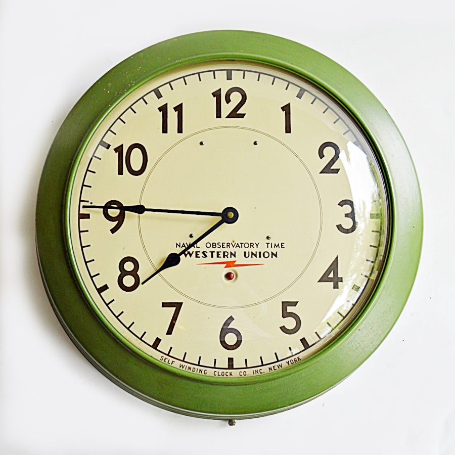 Vintage Western Union Naval Observatory Time Wall Clock