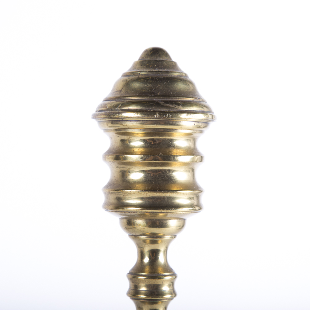 Brass and Cast Iron Andirons