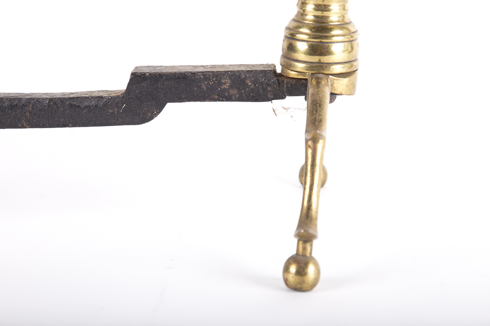 Brass and Cast Iron Andirons