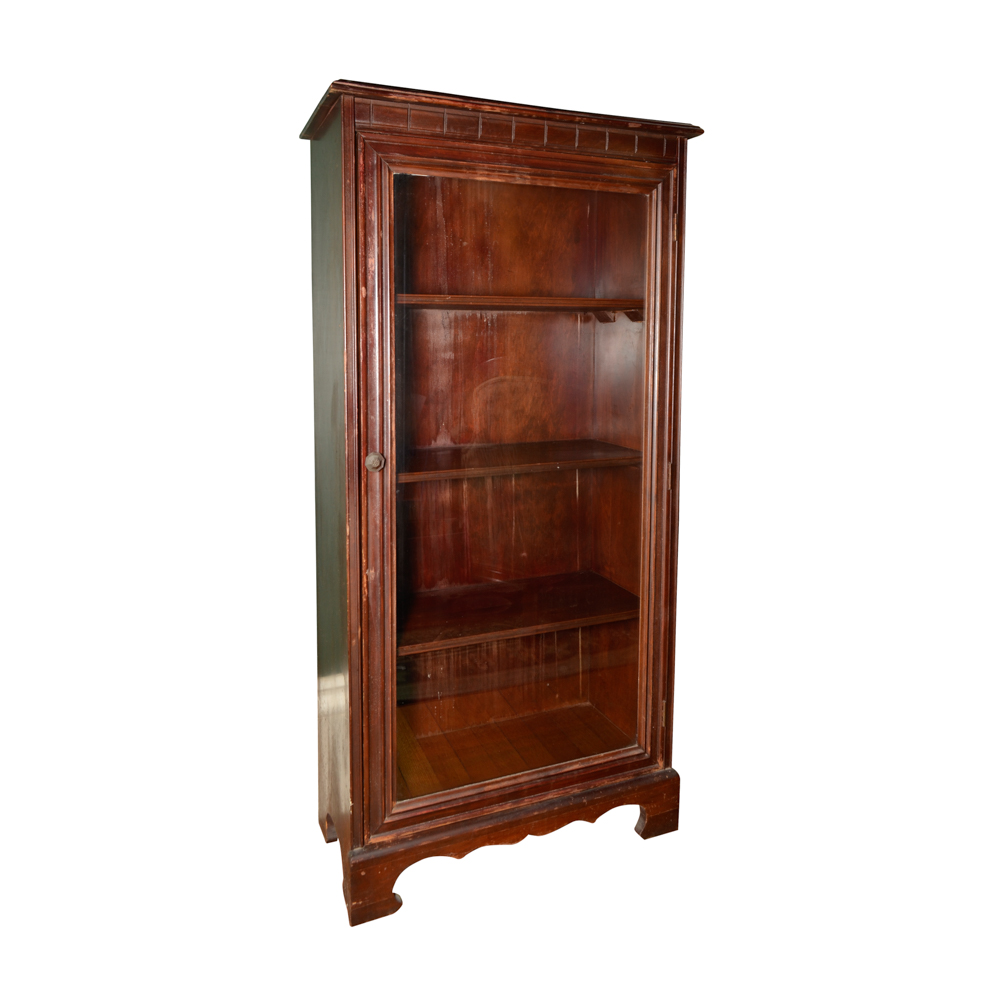 Vintage Glazed-Door Bookcase