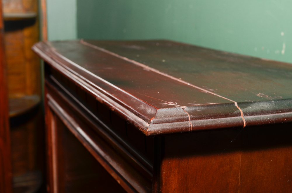 Vintage Glazed-Door Bookcase