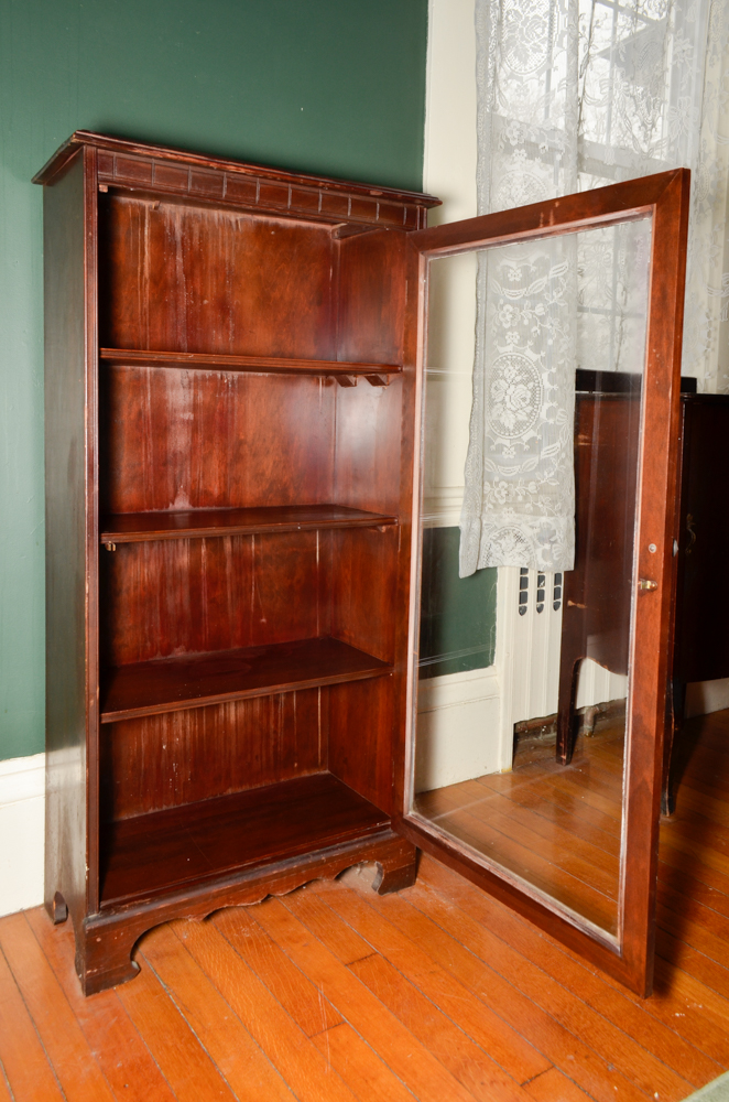 Vintage Glazed-Door Bookcase