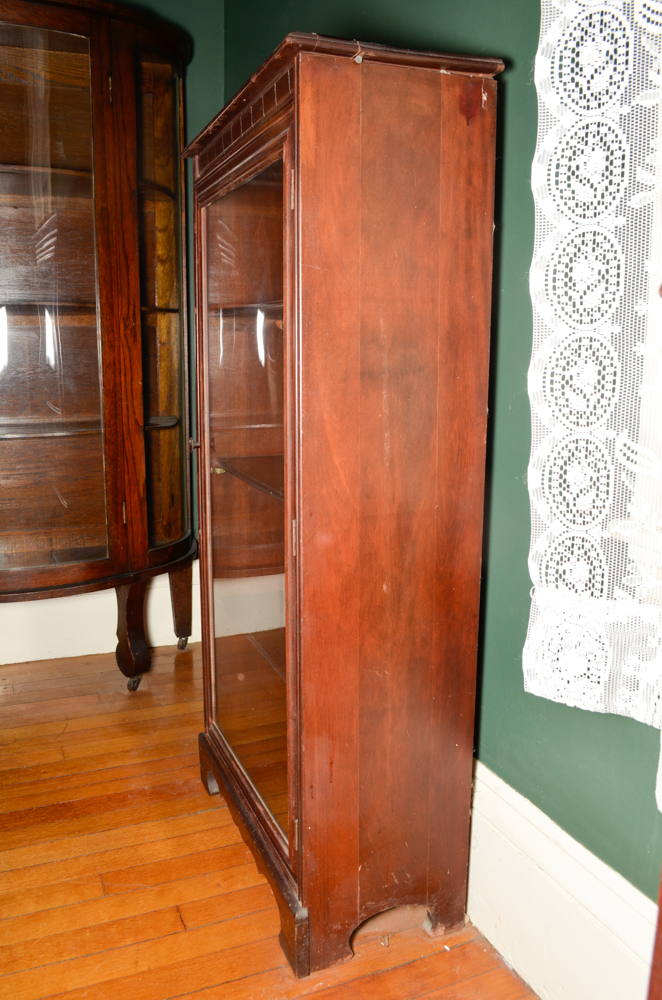Vintage Glazed-Door Bookcase