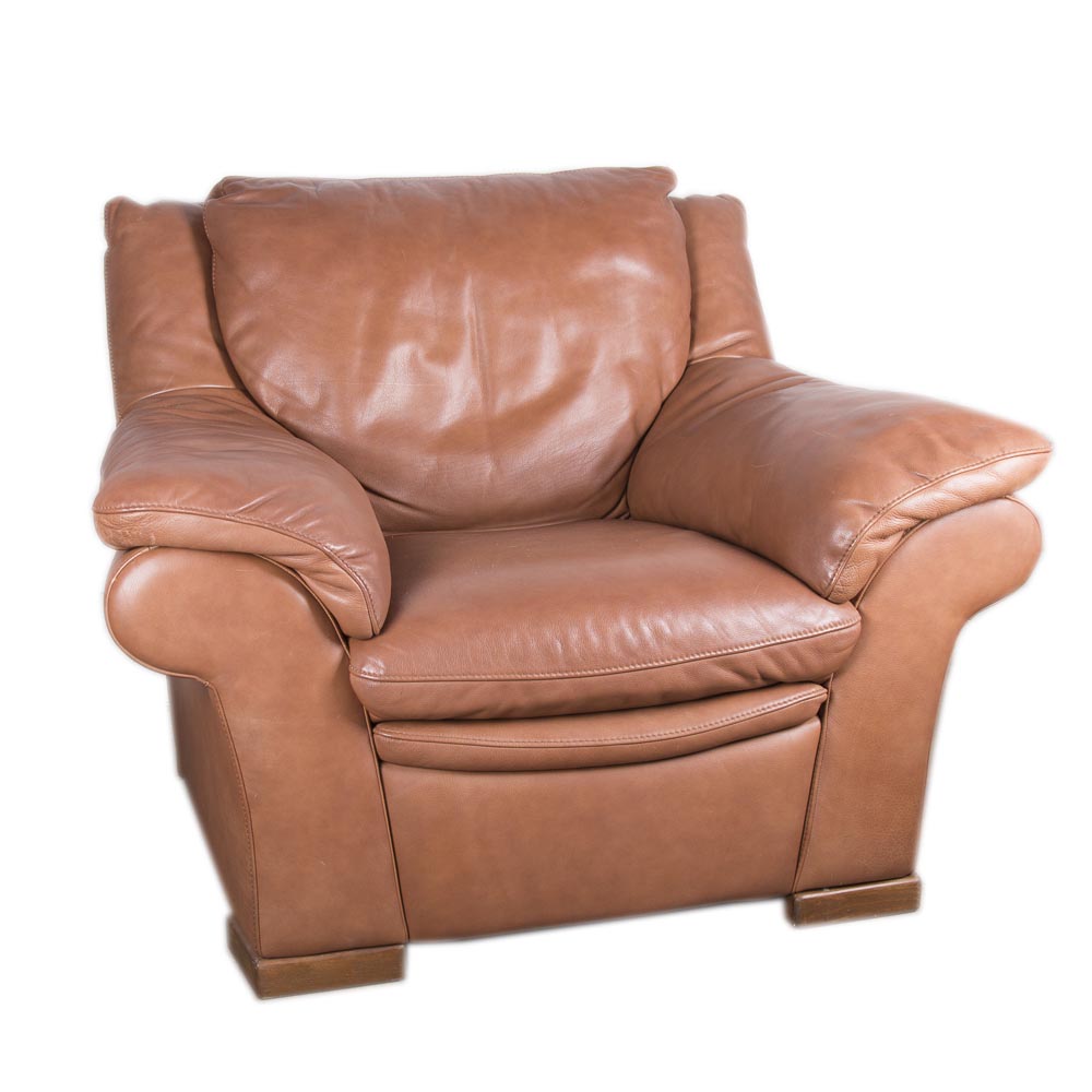 Saddle Brown Leather Armchair