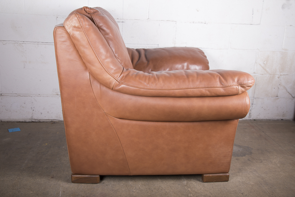 Saddle Brown Leather Armchair