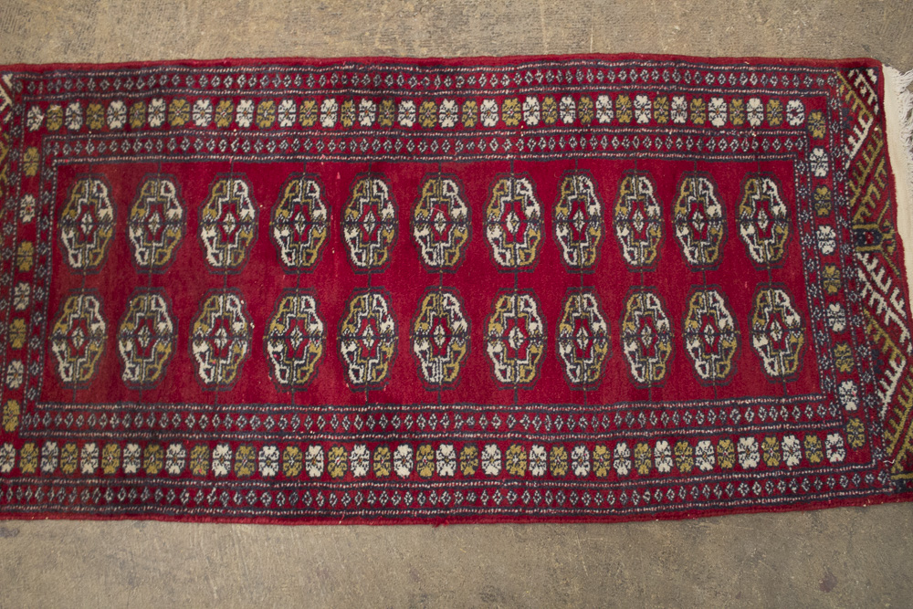 Hand-Knotted Pakistani Bokhara Accent Rug