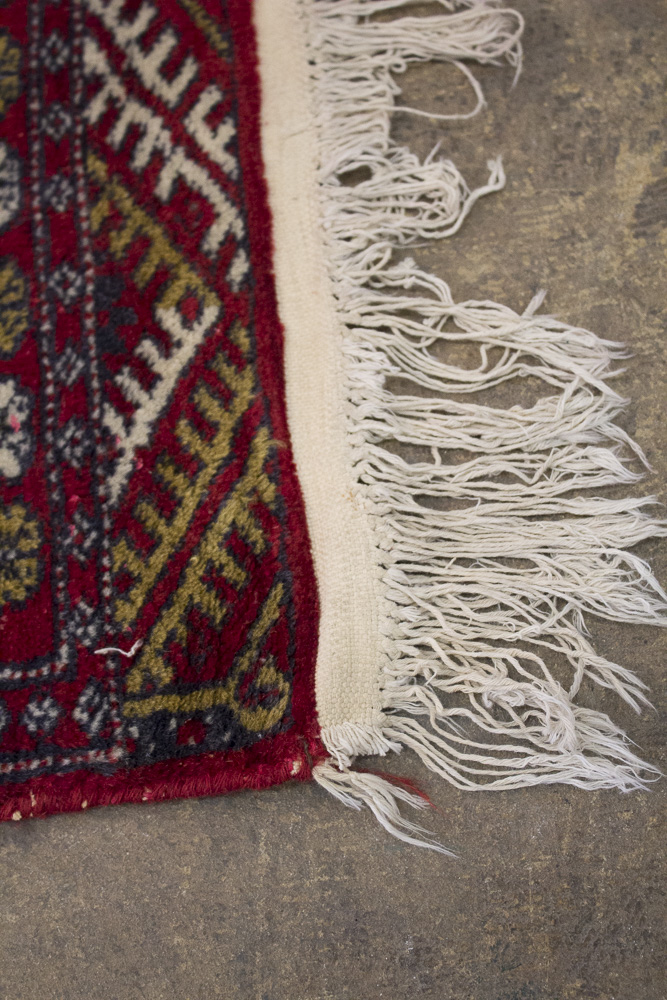 Hand-Knotted Pakistani Bokhara Accent Rug