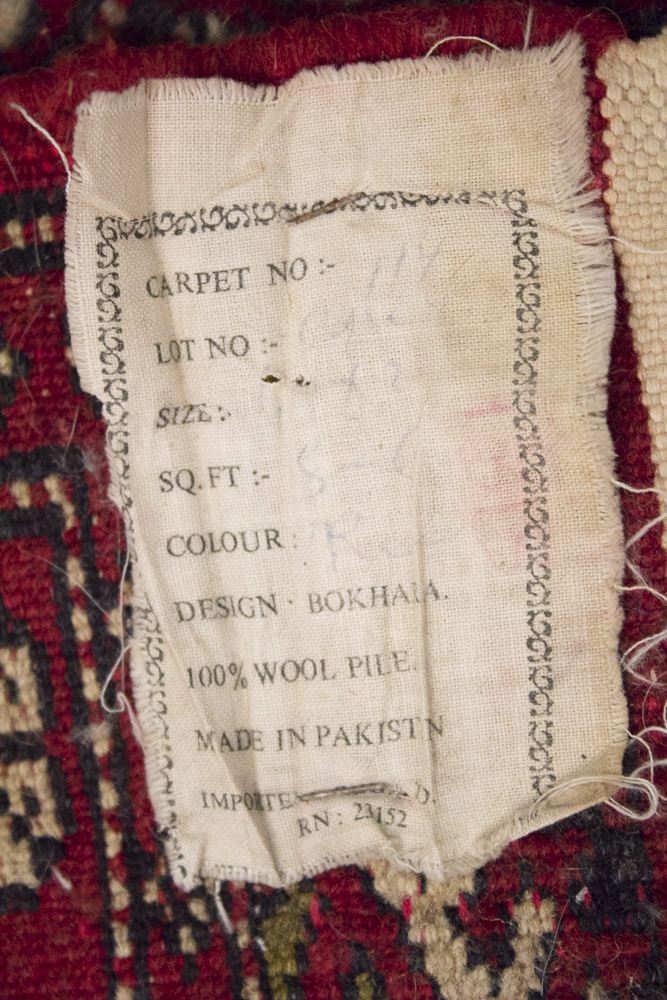 Hand-Knotted Pakistani Bokhara Accent Rug