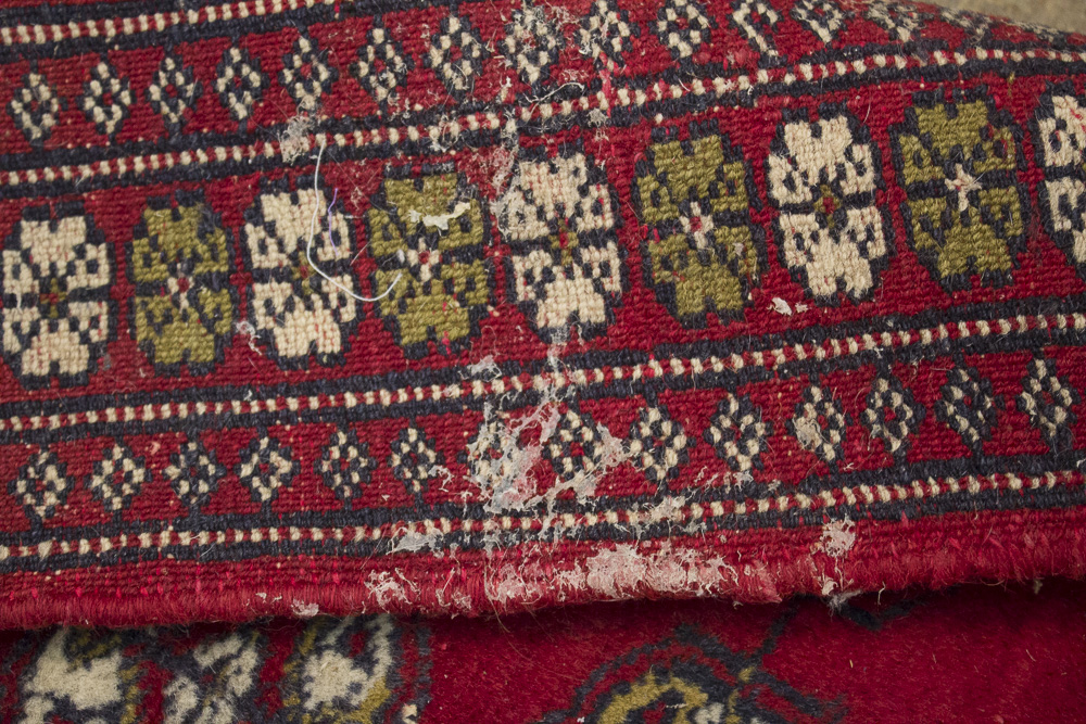 Hand-Knotted Pakistani Bokhara Accent Rug